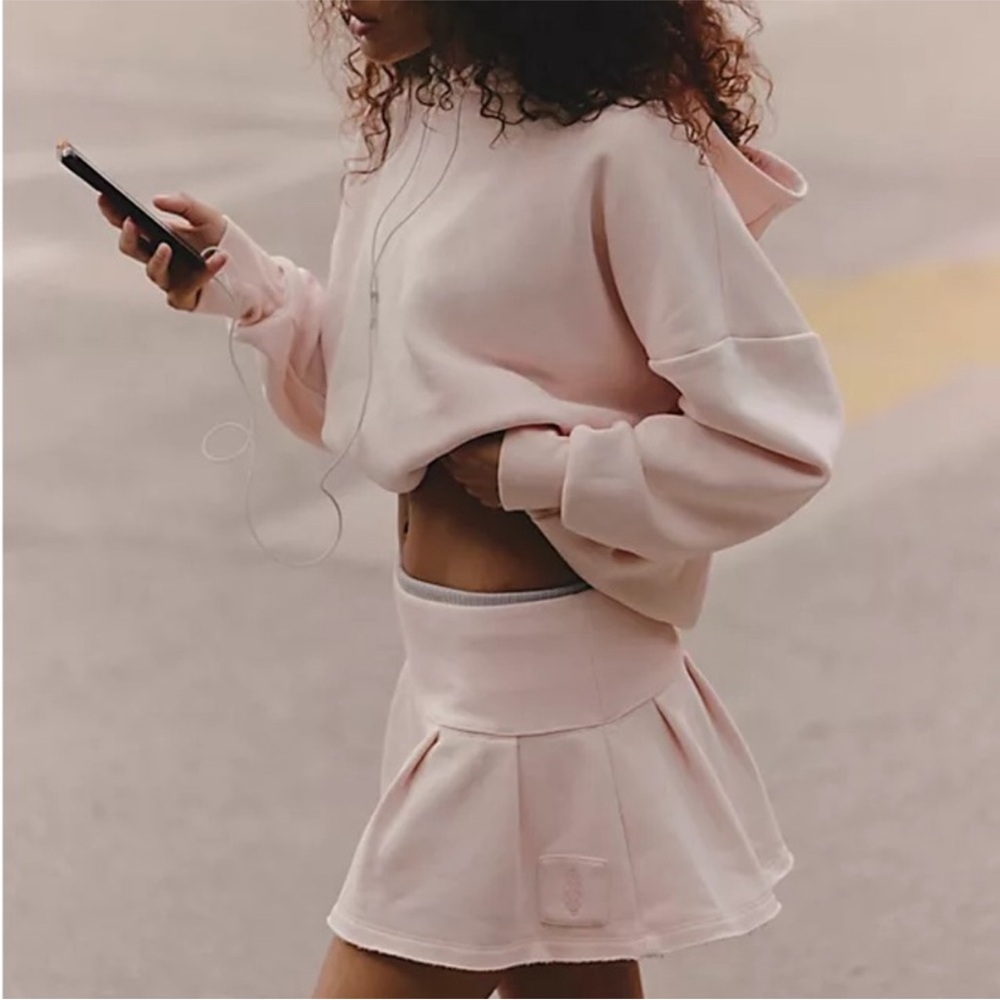 FP Movement Sprint To The Finish Hoodie & Miniskirt Set in Ballet Pink Sz M NWT